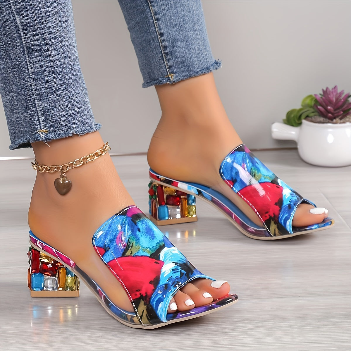 Women's Trendy Chunky Heel Sandals - Fashion Open Toe Dress Pumps, Stylish Slip On Heels - For Women - Perfect for Parties & Evening Events - Ideal Gift for Fashionistas