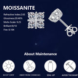 925 Sterling Silver Moissanite Stud Earrings Geometric Rhombus For Men Women Couple Jewelry  Holiday Birthday Anniversary Mother's Day Gift