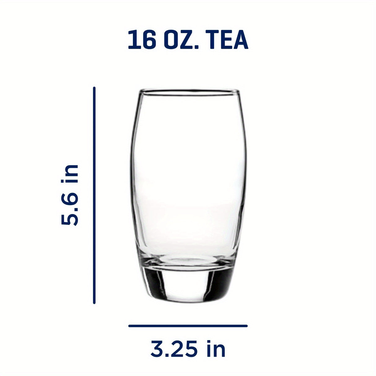 Set of 8 Ellendale 16oz Heavy Base Drinking Glasses - Durable, Clear Glassware for Spill-Proof Sipping, Perfect for Cold Beverages, Dishwasher Safe, Ideal for Home & Gifting, Drinking Glass Set