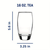 Set of 8 Ellendale 16oz Heavy Base Drinking Glasses - Durable, Clear Glassware for Spill-Proof Sipping, Perfect for Cold Beverages, Dishwasher Safe, Ideal for Home & Gifting, Drinking Glass Set