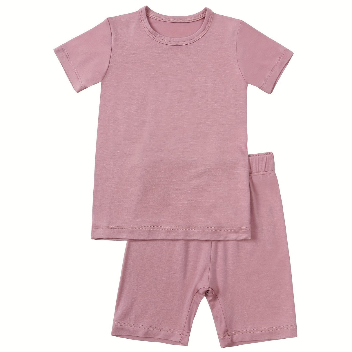 Baby 2 Pcs Bamboo Fiber Outfits Toddler Boys Girls Clothes Infant Short Sleeve T-Shirt + Elastic Waist Shorts Set
