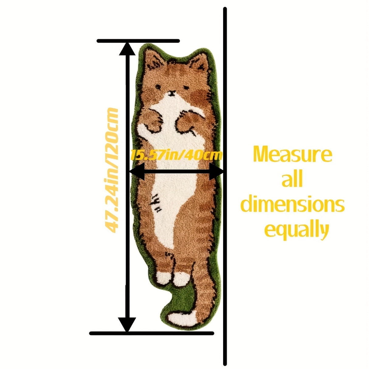 1pc Extra Large Adorable Cat Rug - Luxuriously Soft & Non-Skid, Vibrant Cartoon Animal Pattern for Indoor Bedrooms - Durable, Stylish Accent Carpet Mat