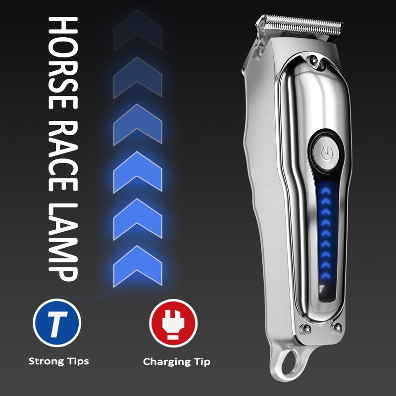 2pcs/Set Professional Hair Clipper Set, USB Rechargeable Electric Razor Fine Cutter Beard Trimmer Razor Cordless Hair Cutting Machine For Men
