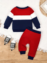 CETEPY Toddler Baby Boys Clothes Autumn Winter Outfits Long Sleeve Happy Pattern Color Block Tops Pants Sets 3M-3Y, for Outdoor