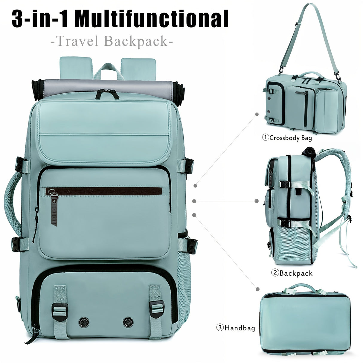 1pc Large Capacity Waterproof Laptop Backpack For Travel And College, Men's And Women's Travel Backpack With Shoe Bag, Multifunctional Lightweight Outdoor Hiking And Camping Backpack, Holiday Travel Party Gift, School Bag, Ea