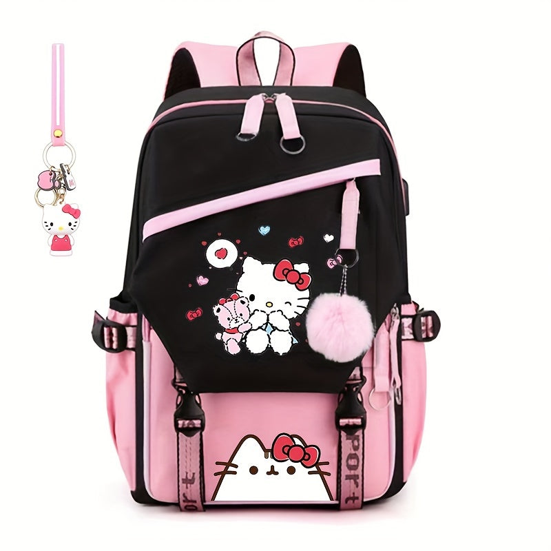 Hello Kitty Kurumi Cute Laptop Backpack Women Travel Hiking Backpack Men Large Cartoon School Bag 18 Inch