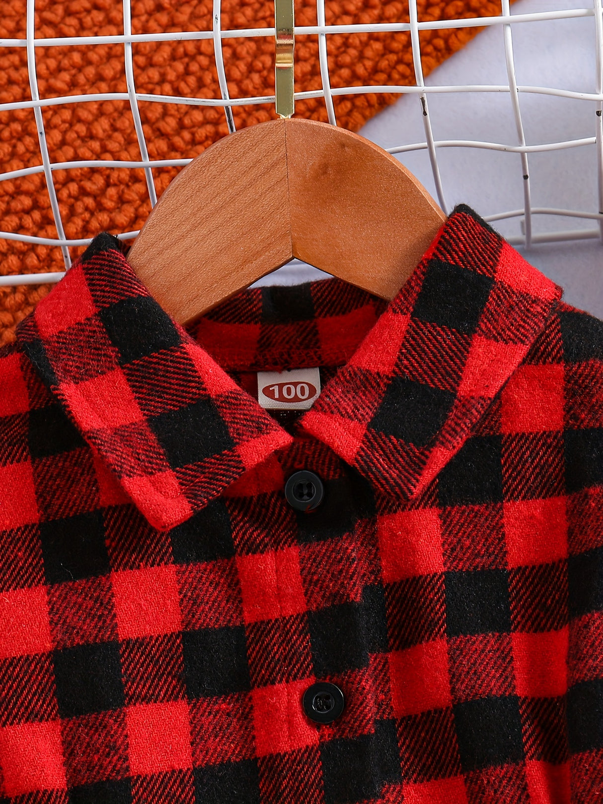 Vintage Style, Plaid Long Sleeve Button Front Shirt Kids Clothes Spring Fall