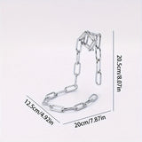 [Iron Chain Wine Holder] Modern Decorative 1pc Iron Chain Wine Bottle Holder - Hanging Wine Rack, Novelty Suspended Bottle Display Stand, Elegant Centerpiece for Living Room, Kitchen Storage Organizer