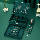 Vintage Glamour Jewelry Organizer Box - Spacious Dual-Level Storage with Lock, Safeguard Your Necklaces, Watches & Earrings in Style