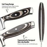 15-Piece Premium Kitchen Knife Set - Ultra Sharp High Carbon Japanese Stainless Steel Full-Tang Design with Irregular Hammer Pattern and Wooden Block Storage - Durable, Rust-Resistant, and Easy to Clean