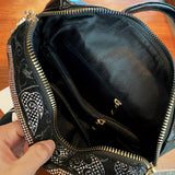 Rhinestone Glitter Large Capacity PU Leather Backpack for Women, Fashion Travel School Bag with Textured Design