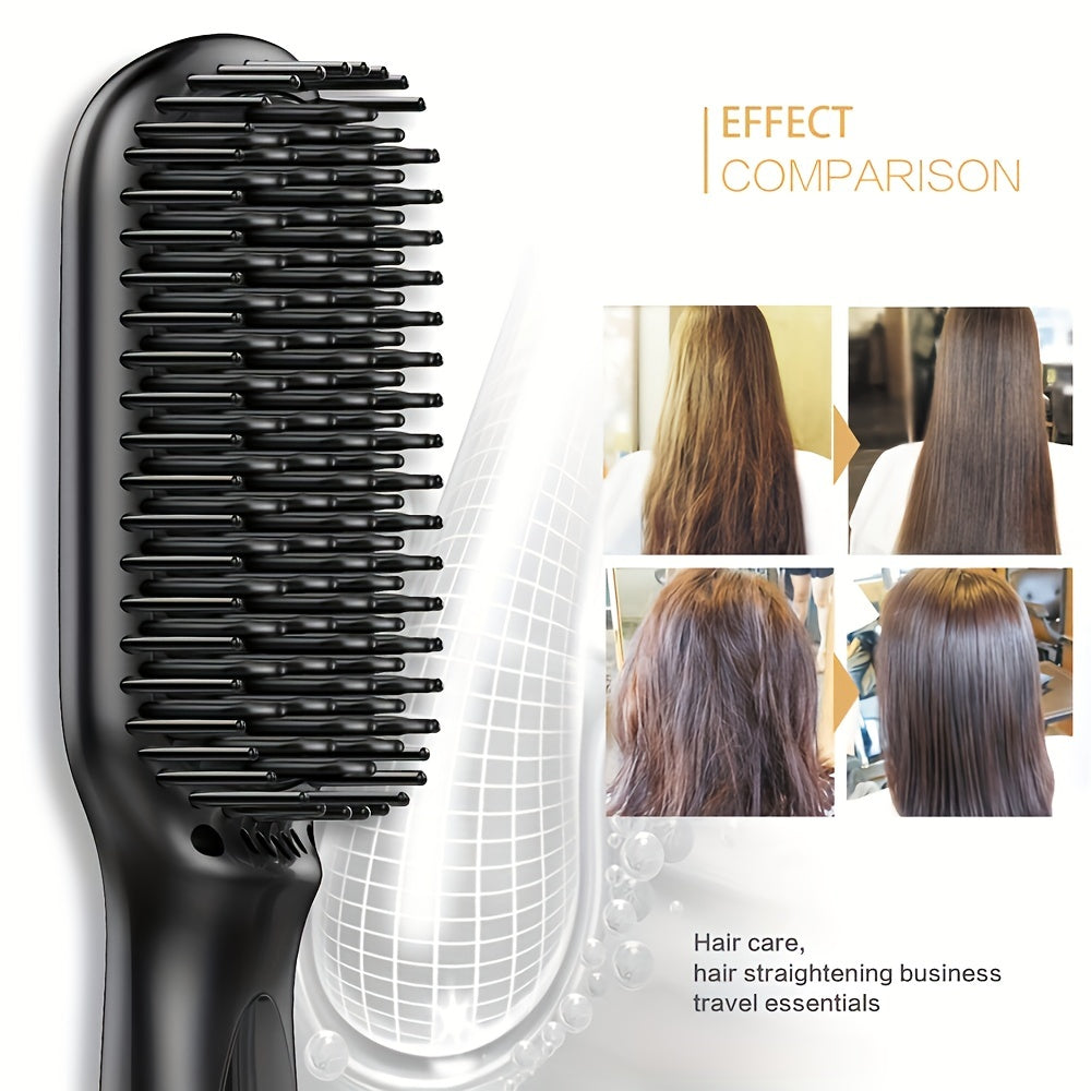 Professional Ceramic Ionic Hair Straightener Brush - Fast Heating, Anti-Scald, Detangling, Heat Resistant, Salon-Quality Styling for Home Use - Perfect for Hair Care and Styling