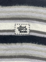 Cozy Striped Knit Sweater for Men - Casual Loose Fit, Color Block Design, Perfect for Fall/Winter