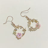 Dongda Super Fairy Quality Silvery Needle Bee Garland Shell Flower Stud Earrings