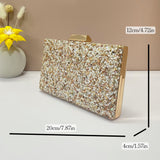 Mini Elegant Rhinestone Clutch Bag - Sparkling Embellishments, Chain Strap, Bridal Party Handbag with Evening Glamour - Perfect for Womens Formal Occasions