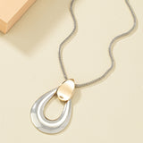 Simple Water Drop Pendant Long Necklace Sweater Chain For Women