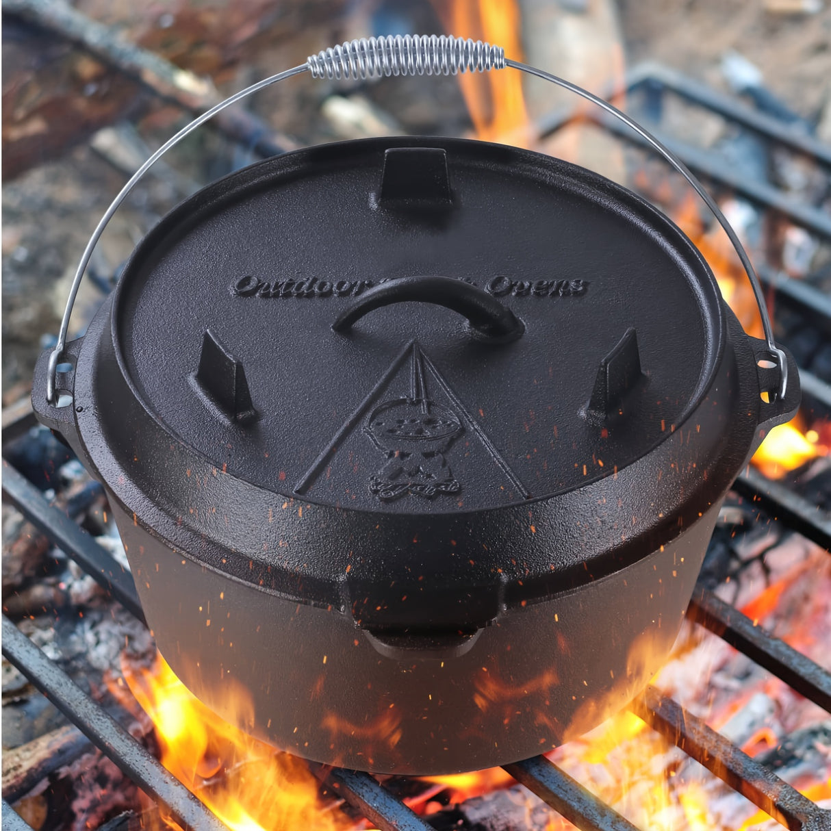 13.2 Quart Cast Iron Dutch Oven with Lid Lifter, Dual Function Lid Griddle, Stand and Lid for Home Cooking, Baking, BBQ