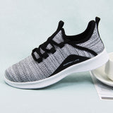 Women's Casual Slip-on Sneakers, Lightweight Lace Up Running Shoes, Knitted Low Top Sneakers