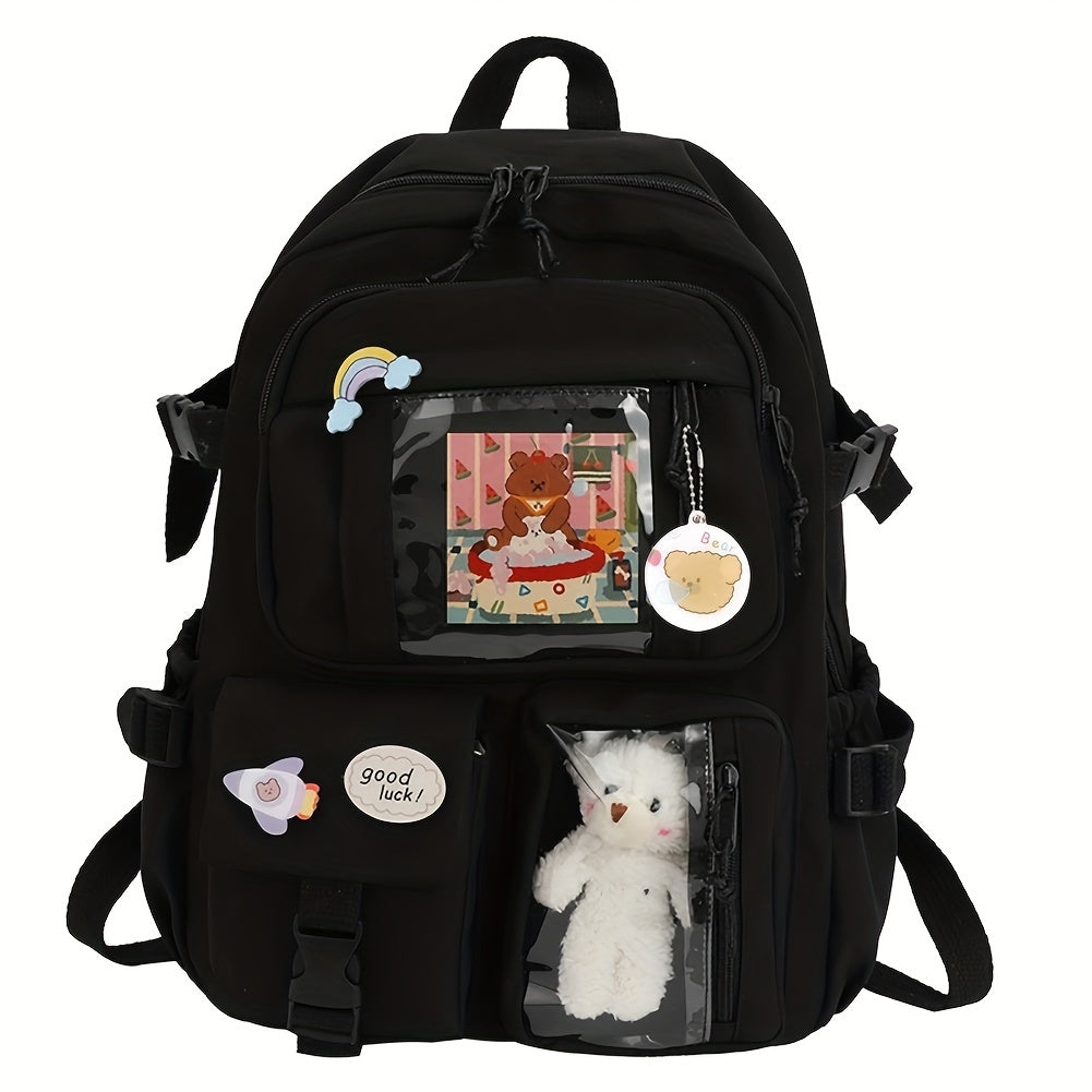 Women's Travel Backpack Women's Multi-Pocket Waterproof College School Bag Transparent Bag Large Capacity Laptop Backpack Reinforcement