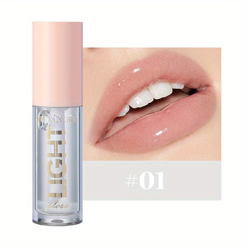 12 Colors Pearlescent Moisturizing Lip Gloss - Lustrous Mirror Nude Lip Stain with Natural Lip Oil for Valentine's Day Gifts