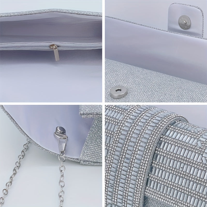 Rhinestone Evening Clutch Women Fashion Envelope Bag Prom Luxury Purse Sparkling Crystal Handbag Cocktail Party Handbag