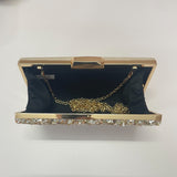 Mini Elegant Rhinestone Clutch Bag - Sparkling Embellishments, Chain Strap, Bridal Party Handbag with Evening Glamour - Perfect for Womens Formal Occasions