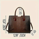 3pcs Stylish Tote Bag Set - Premium PU Leather Textured Shoulder Bags with Card Holder, Casual Versatile Commuter Bags for Women, Spacious and Durable, Perfect for Daily Use, Travel, and Work