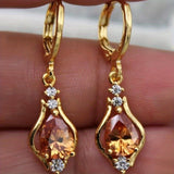 Multicolor Teardrop Shape zirconia Drop Dangle Earrings For Women Fine Jewelry
