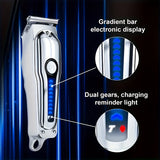 2pcs/Set Professional Hair Clipper Set, USB Rechargeable Electric Razor Fine Cutter Beard Trimmer Razor Cordless Hair Cutting Machine For Men
