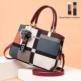 Stylish Color Block Women's Tote Bag with Pendant