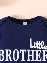 3pcs Baby Boy Long-sleeved Romper + Trousers + Hat, Casual Cotton Set