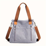Large Capacity Canvas Tote Bag, Durable Lightweight Crossbody Bag, Casual Practical Commuter Bag