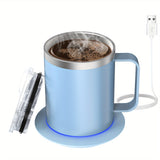 Electric Coffee Mug Warmer Set For Desk - Heating Base & Lid - Intelligent Mug For Heating Milk, Tea & Hot Chocolate - Keeps Drinks Up To 131°F/55°C - Perfect Gift For Coffee Lovers