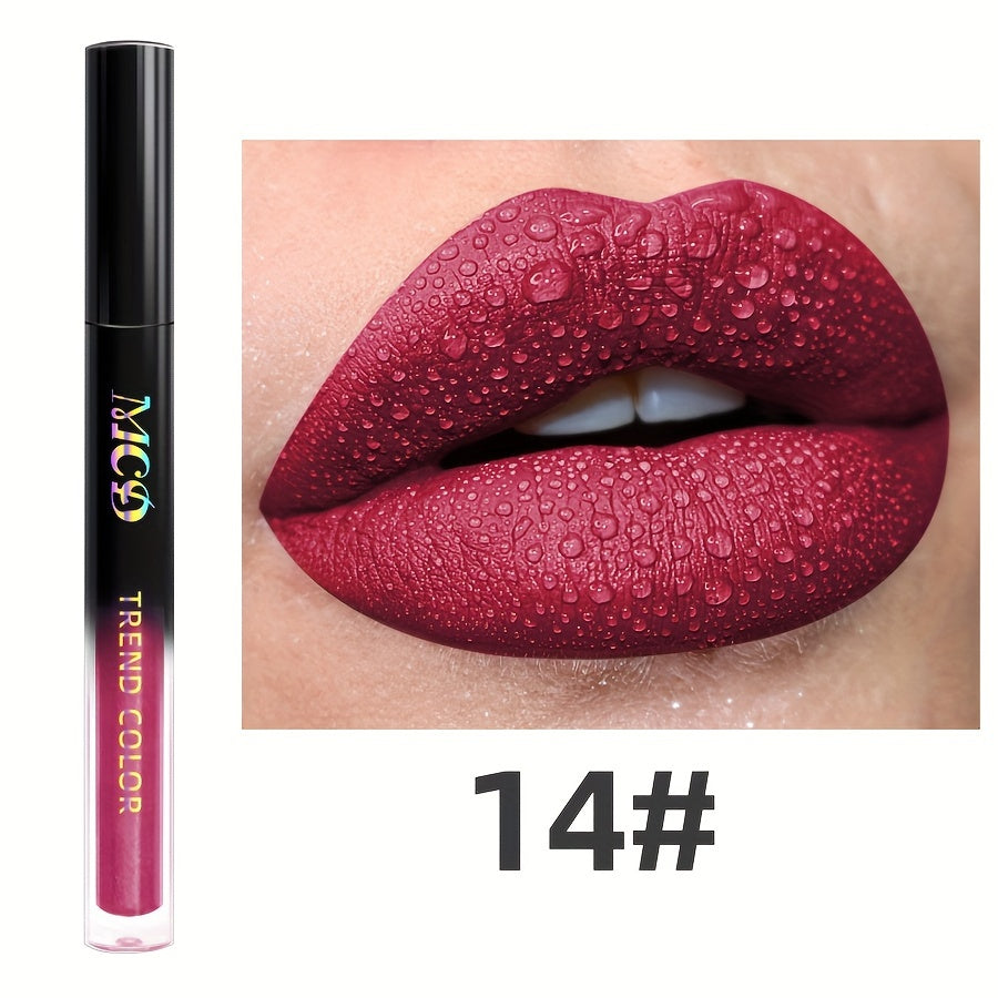 1pc, Non-Sticky Lasting Lip Glaze, Matte Lip Mud, High Pigment Liquid Lipsticks Lip Gloss, Ideal Mardi Gras Festival Party Makeup, With Black Green Blue White Glossy Pink Highlighter Rose Brown Purple Tones