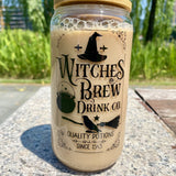 1pc, Witches Brew Drinking Glass With Lid And Straw, Can Shaped Water Cup, Iced Coffee Cup, For Tea, Juice, Milk, Birthday Gifts, Drinkware