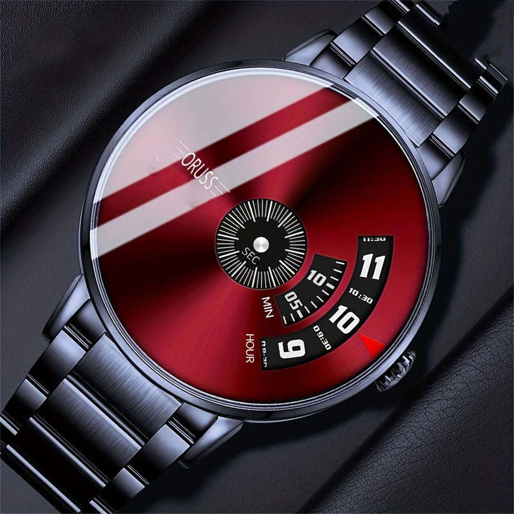 Stylish Luminous Men's Watch - High-Tech Trendy Wrist Watches for Men with Classic Red Western Style, Handsome High-End Design, and Versatile Fashion Sense
