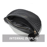 Women's PU Leather Waist Pack Fanny Pack with Adjustable Strap, Black Solid Color Sports Belt Bag, Lightweight Chest Pouch with Zipper Closure, Casual Fashion Crossbody Bag with Polyester Lining - Guangzhou Lightweight Sports