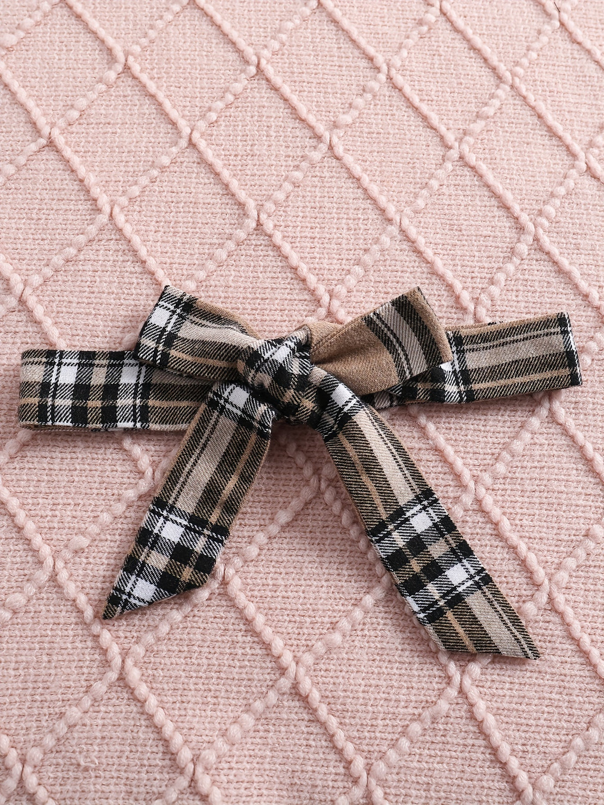 Girls 2pcs Ruffle Trim Long Sleeve Top + Plaid Skirt With Bow Belt Kids Clothes Spring Fall Gift