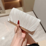 Striped Polyester Evening Clutch Bag with Removable Strap - Elegant Party Accessory for Women with Buckle Closure and Nylon Lining - Versatile Fashion Handbag for Formal Wear
