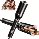 1" Large Ceramic Ionic Automatic Hair Curler - Rotating Barrel, 4 Temperature Settings, 3 Timer Options, Dual Voltage, Spin Iron for Hair Styling with Easy-to-Use Interface and Advanced Safety Features (Upgrade)
