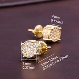 2pc ICED CHICS Europe And The United States Burst Model Hip-hop Men's Earrings Zirconia Micro-setting Color Plating Round Earrings
