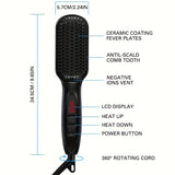 Professional Ceramic Ionic Hair Straightener Brush - Fast Heating, Anti-Scald, Detangling, Heat Resistant, Salon-Quality Styling for Home Use - Perfect for Hair Care and Styling