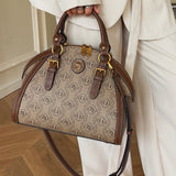 2024 Vintage Pattern Shell Satchel Bag, Elegant Top Handle Satchel Bag For Women, Gift For Mom