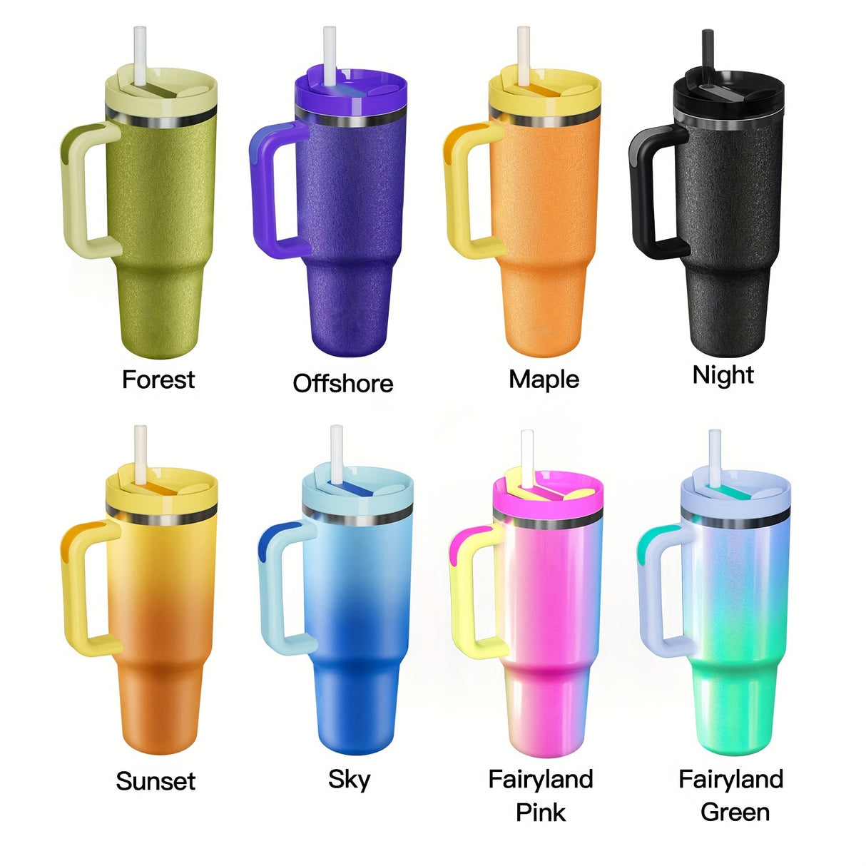 Vacuum Insulated 40 oz Stainless Steel Tumbler with Handle - BPA-Free, Shatterproof Travel Mug for Hot/Cold Drinks, Perfect Outdoor Gift