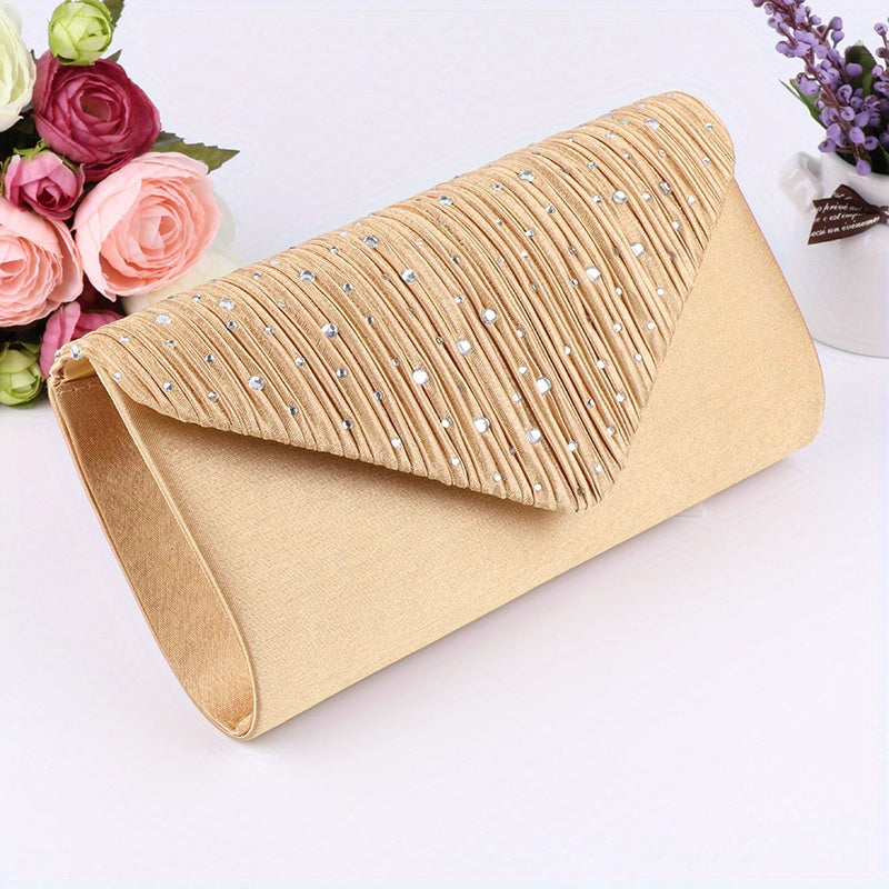 Glamorous Rhinestone Clutch Bag - Sparkling Evening Purse with Chic Detachable Chain Strap - Perfect for Parties, Carnivals, and Music Festivals