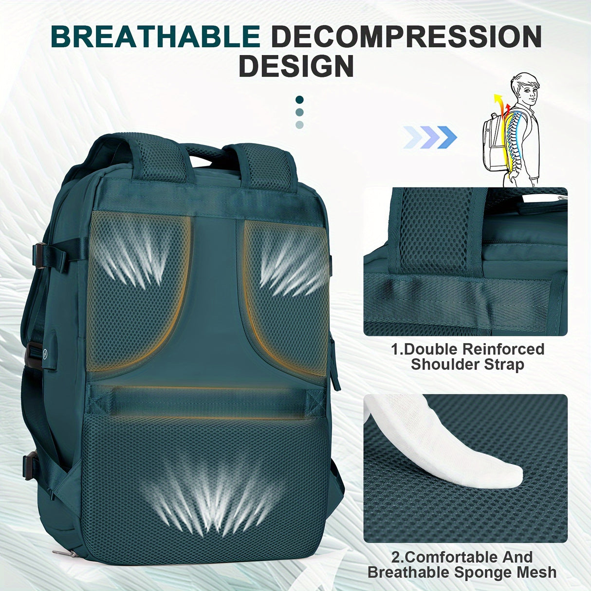 Large Waterproof Anti Theft Carry On Backpack, HYCOO Travel Rucksack For Men and Women, Hiking School Book College Bag with Shoe Compartment Laptop Canvas Brevite Backpack
