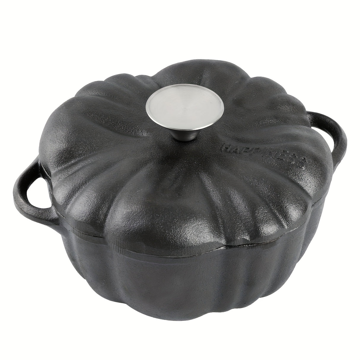 Small Cast Iron Dutch Oven, Pre-seasoned Pumpkin Dutch Oven with Lid, Garlic Roaster for Oven, Pumpkin Pot for Cooking and Serving, 1.68Quart