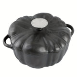 Small Cast Iron Dutch Oven, Pre-seasoned Pumpkin Dutch Oven with Lid, Garlic Roaster for Oven, Pumpkin Pot for Cooking and Serving, 1.68Quart