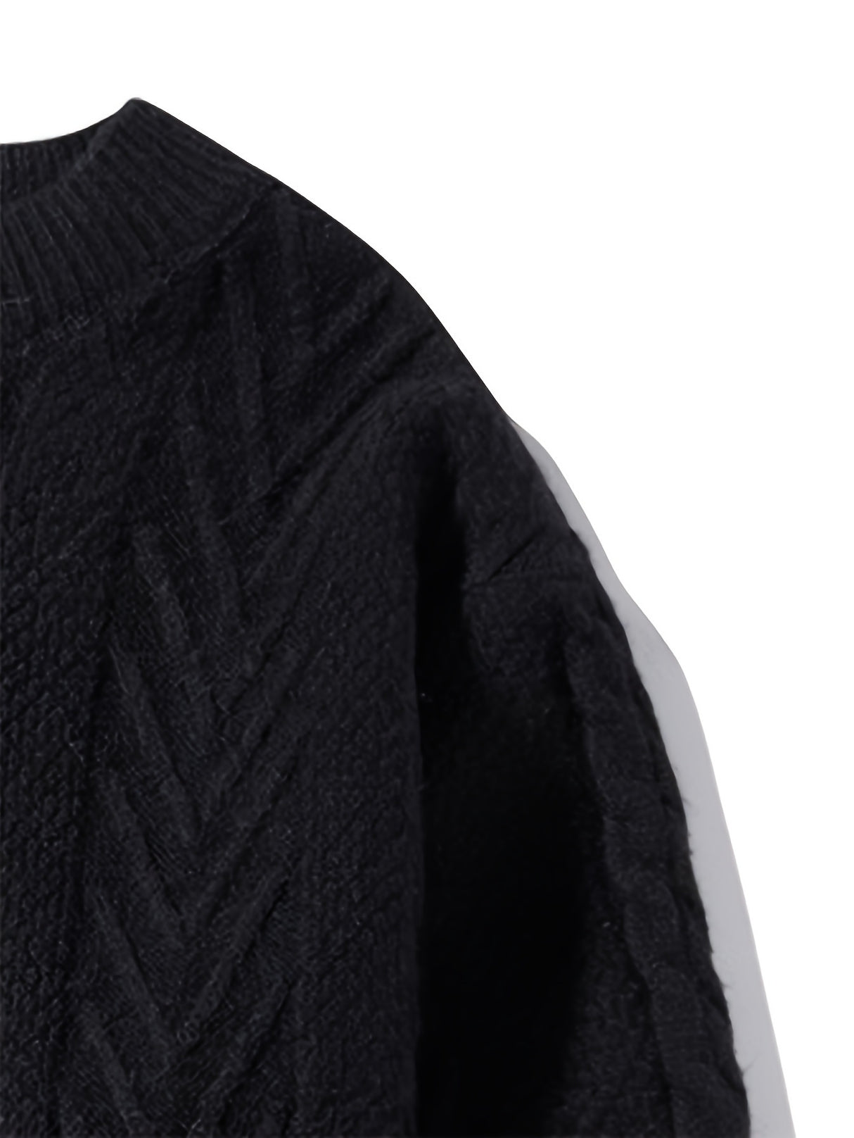 Cozy Cable Knit Sweater for Men - Soft, Warm & Stylish Pullover with Round Neck - Perfect for Fall/Winter Casual Wear, Genghis Khan, Home & Outdoor, Couple's Version