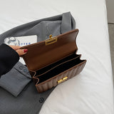 Luxury Quilted Crossbody Bag for Women - Stylish Chain Shoulder Bag with Solid Color Square Purse